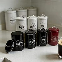 Boîte cylindrique portable en fer blanc de style nordique avec couvercle imprimé, logo couleur personnalisé pour grains de café, bonbons, pot de rangement de bureau