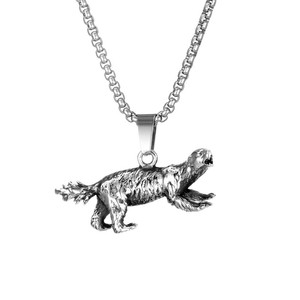 Stainless Steel Honey Badger Pendant Necklace Men's Animal Charm SP971 <b>Gift</b> Jewelry - Product Image 5