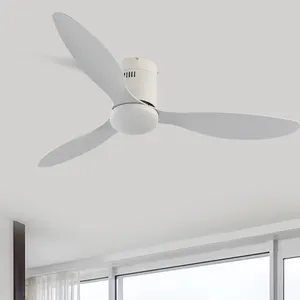 Modern 3 Blade ABS Ceiling Fans Light Dimmable Remote Control Led Ceiling Fan With Lamp Living Room Bedroom Decorative