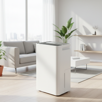 Déshumidificateur commercial 20L/J, silencieux, électrique, réfrigérant R290, en plastique, réservoir d'eau 3L, contrôle par écran tactile