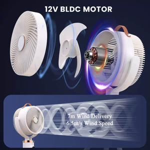 Ventilador eléctrico doméstico con control remoto, diseño de turbina Vertical silencioso con función de circulación de aire, uso de escritorio alimentado por batería - Product Image 6