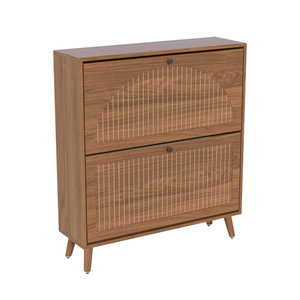 Modern Wood Folding Space-saving <b>Shoe</b> <b>Rack</b> with Minimalist Design for Doorway Entrance in Small Apartments - Product Image 2