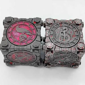 멋진 3D 그라디언트 회전 큐브 다면체 D6 스피너 탁상 스트레스 해소 선물 상자가있는 금속 RPG 주사위. - Product Image 5