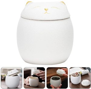 Pot de conservation pour nourriture pour chat japonais porte-bonheur de 160 ml, en céramique, boîte à thé, boîte à épices avec couvercle - Product Image 4