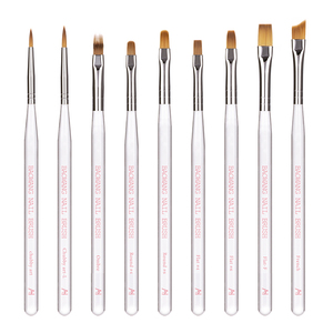 Brosse Gel Angular-L courte de haute qualité avec manche en acrylique transparent brosse à un coup avec cheveux en Nylon PET pour BW6-8 de salon de manucure - Product Image 6