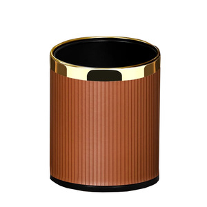 Double Layer Metal Trash Can 10L Cylindrical Indoor Use For Living Room Bathroom - Product Image 5