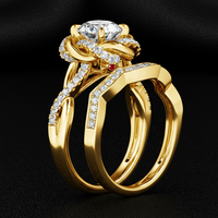 Fine Jewelry GRA Certified Vintage Fine Filigrane 925 Silver Women's Flower Bague de fiançailles avec Moissanite Pass Diamond Tester