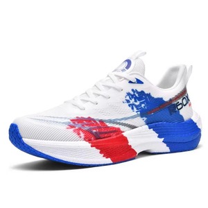 Chaussures de sport d'été respirantes en maille souple avec fermeture à lanière avant pour jeunes hommes grandes tailles, couleurs assorties - Product Image 1
