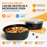 Bols en PP jetables personnalisés imprimés, qualité alimentaire, 4800 ml, avec couvercles, compatibles micro-ondes, recyclables, pour salades, soupes, préparation de repas, restauration