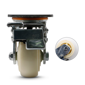 Roues pivotantes en <span class=keywords><strong>nylon</strong></span> noir personnalisées de haute qualité 2026 avec frein - Product Image 3