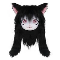 Masque de tête en peluche Fursuit, tête d'animal mignonne, oreilles de chat, accessoire de cosplay, tête de bête de dessin animé pour Anime Comic Con Party