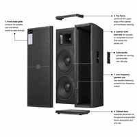 Haut-parleur passif SRX725 800/3200W 15 pouces, système de sonorisation DJ avec double caisson de basses et amplificateur passif, en promotion