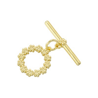 Boucle en forme de cœur et de fleur plaquée or 18 carats pour fabrication de bijoux, collier et bracelet