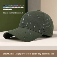 Maßgefertigte 6-Panel Perforierte Baseballkappe Wasserabweisend Schnelltrocknend UPF 50 Verstellbar 56-62cm Outdoor Laufkappe OEM Großhandel Niedriger MOQ