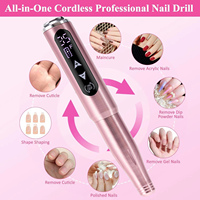 Yumely MN-105 35000 tr/min Stylo perceuse à ongles électrique USB à écran tactile rechargeable en plastique, machine professionnelle de polissage des ongles pour salon
