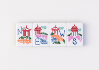 Ensemble de tuiles de mahjong américain de luxe de 160 pièces, design en acrylique sculpté en jade, table de jeu complète