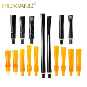 MUXIANG Polished Custom Design OEM ODM Welcome Acrylic Tobacco Pipe Mouthpiece Long Stem Replacement For Briar Smoking Pipe