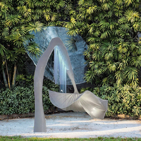 Sculpture d'art personnalisée Vincentaa en forme de feuille blanche, en acier inoxydable soudé, pour décoration extérieure tendance