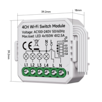 Commutateur de relais Wifi, module de commutateur intelligent Tuya, pour le contrôle électrique de la maison intelligente bricolage