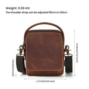 हाई-एंड पुरुषों के पागल घोड़े चमड़े के बड़े-क्षमता आकस्मिक यात्रा बैकपैक व्यवसाय कंप्यूटर ले जाने वाले मैसेंजर बैग - Product Image 3