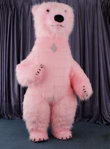 Мультипликационный персонаж надувной Белый медведь костюм разных цветов для взрослых талисман вечеринки фестивали плюшевый материал аниме тема - Product Image 4