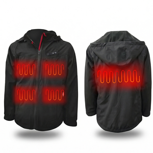 Winter Men's Casual <strong>Plus</strong> <strong>Size</strong> Quilted <strong>Jacket</strong> with Heating Systems USB Charger <strong>Waterproof</strong> Hood - Product Image 1