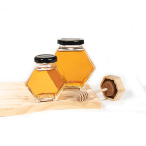 <strong>NEW</strong> Design 360ml Honey Jar Glass <strong>Container</strong> Hexagonal Shape Food <strong>Storage</strong> Premium Glass Honey Bottle With Lids - Product Image 6