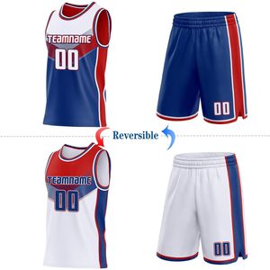 Custom Reversible Basketball Jersey Set Unisex Sublimated Breathable Team Uniforms 420gsm Crew Neck Sleeveless - Product Image 2