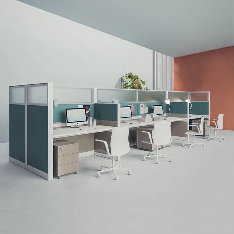 Moderne modulaire 8 sièges pour 8 personnes cabines bureau workstion bureau en ligne 2 4 6 sièges bureau partition poste de travail bureau