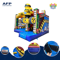 Combo Gonflable Transparent Robotic Coloré pour Fêtes, Colonne de Ballons Colorée, Château Gonflable PVC pour Entreprises de Location