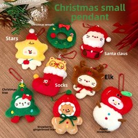 Breloque de sac en peluche de Noël, Pendentif de sac à dos et Porte-clés en peluche douce et mignonne (Père Noël, Renne, Bonhomme de neige), Logo personnalisé, Cadeau unisexe