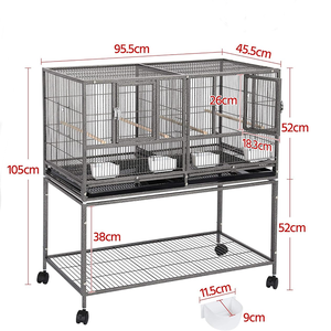 Cage à oiseaux pour animaux de compagnie multi-couches en fer forgé solide direct d'usine avec séparateur central grande cage pour petit <span class=keywords><strong>animal</strong></span> résistant à la mastication - Product Image 3