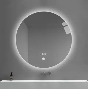 Offre Spéciale sans cadre rond et rectangle led salle de bain miroir intelligent avec lumière