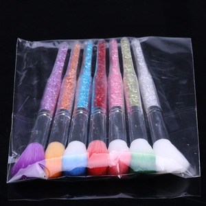 Qianya <span class=keywords><strong>2022</strong></span> - Pincel de Limpieza de <span class=keywords><strong>Uñas</strong></span> Profesional con Logotipo Personalizado al por Mayor, Mango Largo, Material de Nailon Acrílico con Diamantes de Imitación - Product Image 5