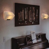 Lampu Dinding TV Bentuk Persegi Panjang Alabaster Viola Lampu Samping Tempat Tidur Lampu Lorong Marmer Lampu Dinding Dekorasi Villa