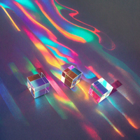 Prisme optique en verre polyédrique X-cube à six faces, haute précision, revêtement coloré