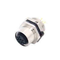 Conector Circular Industrial M12 de 5 Pines Macho para Montaje en Panel, IP67 Impermeable, para PCB