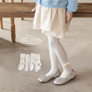 Collants fins pour bébés filles printemps-été avec joli nœud, pour enfants de 1 à 10 ans, chaussettes-chaussettes à porter au quotidien - Product Image 1