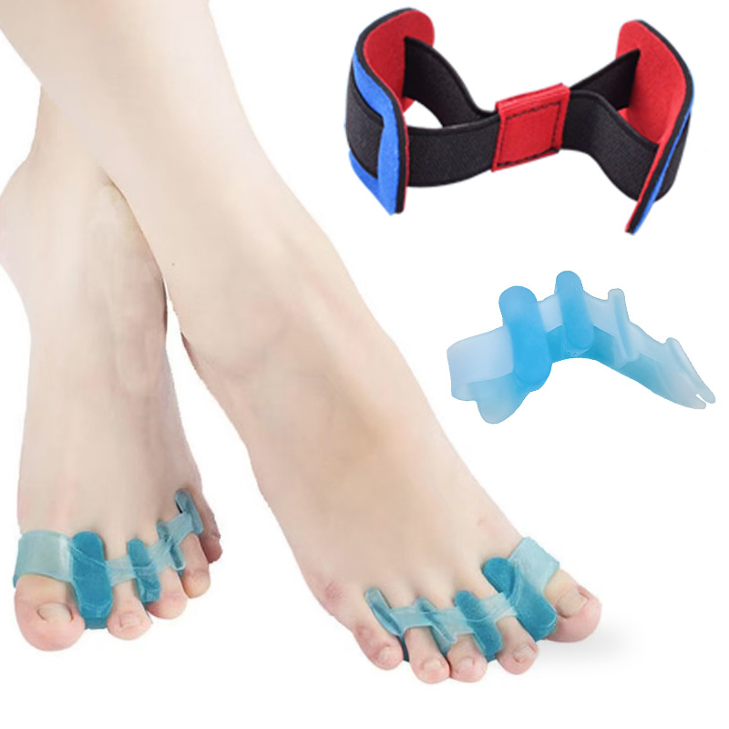 Silicone toe separator trainer (blue) + resistance band