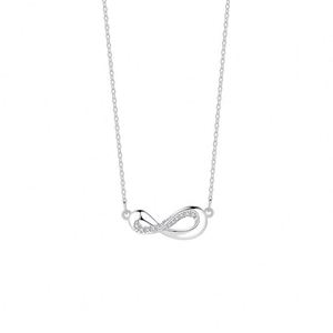 Collar De Acero Inoxidable Infinity Mobius Strip Zircon Necklace for Women Full Zircon Charm Clavicle <b>Chain</b> Necklace - Product Image 5