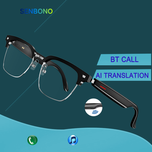 แว่นตาอัจฉริยะแฟชั่น SENBONO E13-06 ป้องกันแสงสีฟ้า แปลภาษาด้วย AI เชื่อมต่อไร้สาย Bluetooth กันน้ำ ดีไซน์กึ่งไร้กรอบ <span class=keywords><strong>พ</strong></span>ร้อม AI - Product Image 1
