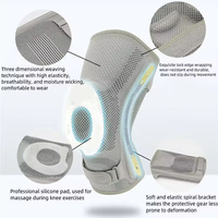 Genouillère respirante réglable avec coussinet en silicone antidérapant, légère et sans couture, pour la course, le basketball et la gym