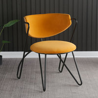 Ensemble table à manger et chaises de luxe nordique Chaises de dîner en métal au design moderne avec dossier souple pour la maison ou l'hôtel Café
