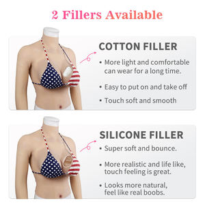 Prothèses mammaires <span class=keywords><strong>en</strong></span> <span class=keywords><strong>silicone</strong></span> artificiel demi-corps avec <span class=keywords><strong>bras</strong></span>, bonnets E/D, effet volumineux pour travestis, Breastplat homme-femme - Product Image 5