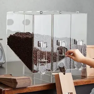 Factory source plexiglass coffee bean storage box transparent acrylic snack food dispenser box