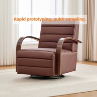Fauteuil pivotant moderne et durable, mousse rembourrée, cuir PU, accoudoirs, canapé de salon