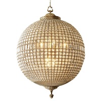 Yihao personnalisé K9 Led verre fer hôtel plafond pendentifs lumière américain Vintage moderne luxe boule de cristal lustre