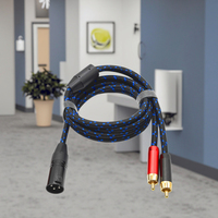 1M XLR macho a 2 X Phono RCA adaptador de enchufe Y Splitter Patch Cable, 1 XLR macho 3 pines a doble RCA macho Cable de audio estéreo