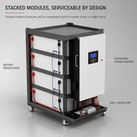 Système de stockage d'énergie solaire tout-en-un avec batterie onduleur 15KW 40KWh LiFePO4 empilable, hybride hors réseau, IP54, prêt à l'emploi