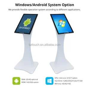 Indoor 21.5 Inch Advertising Posters Self Service Advertise Stand Touch Screen Kiosk